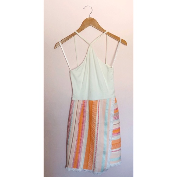 SOLD Anthro 🌸 Hutch Striped Frayed Halter Dress - Picture 4 of 7